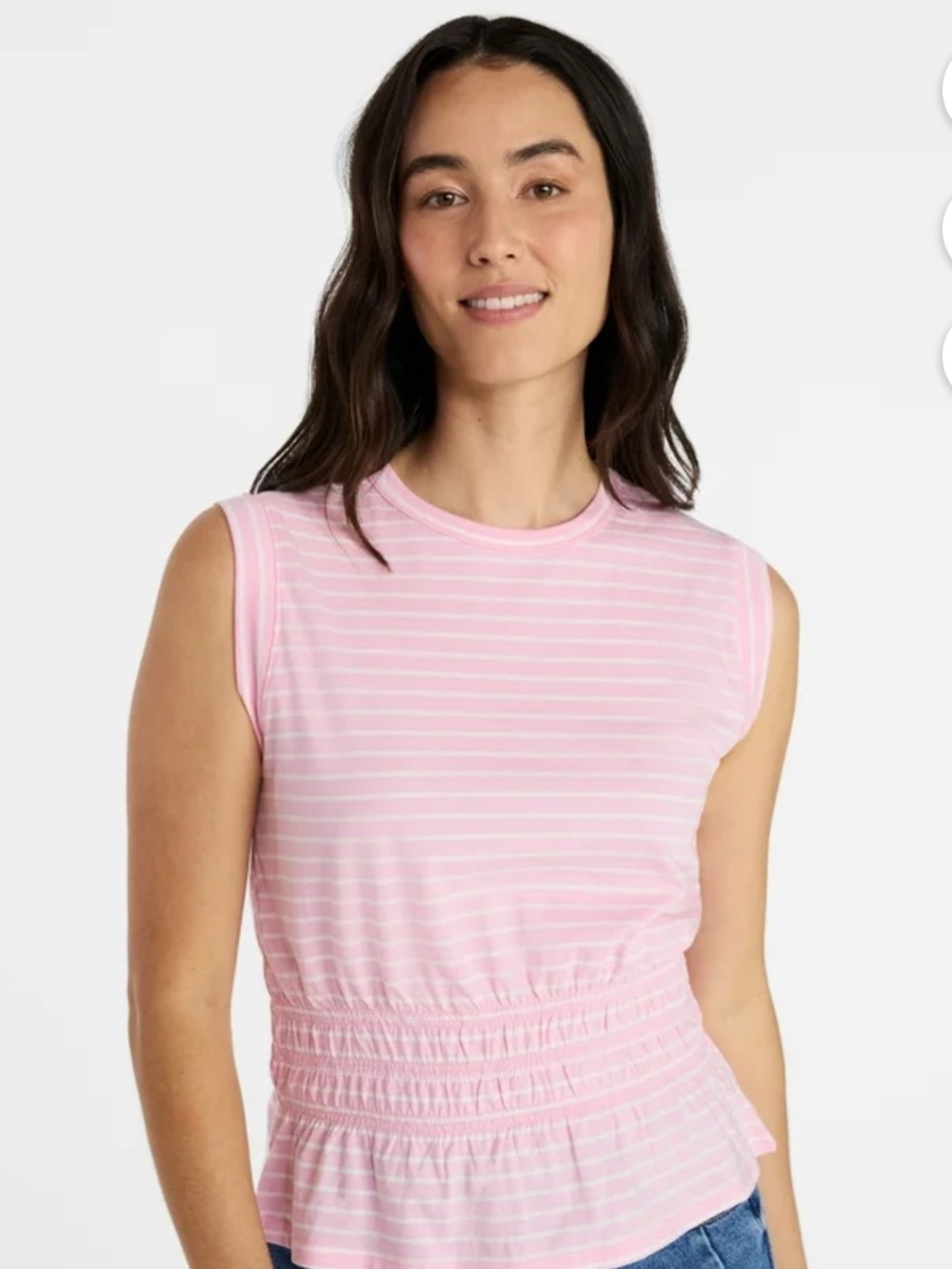Time and Tru Women's Cotton Peplum Tank Top